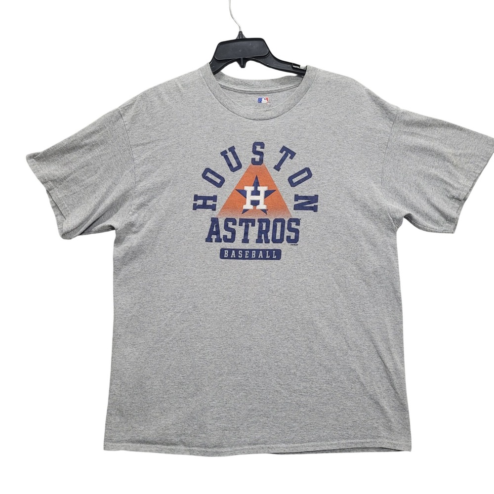 MLB Houston Astros Baseball Shirt Mens XL Gray Short Sleeve Graphic Tee